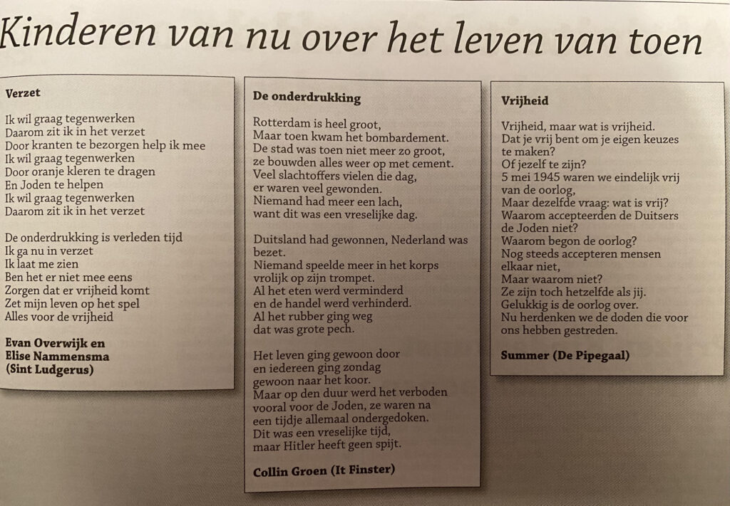 De scholen herdenken…          