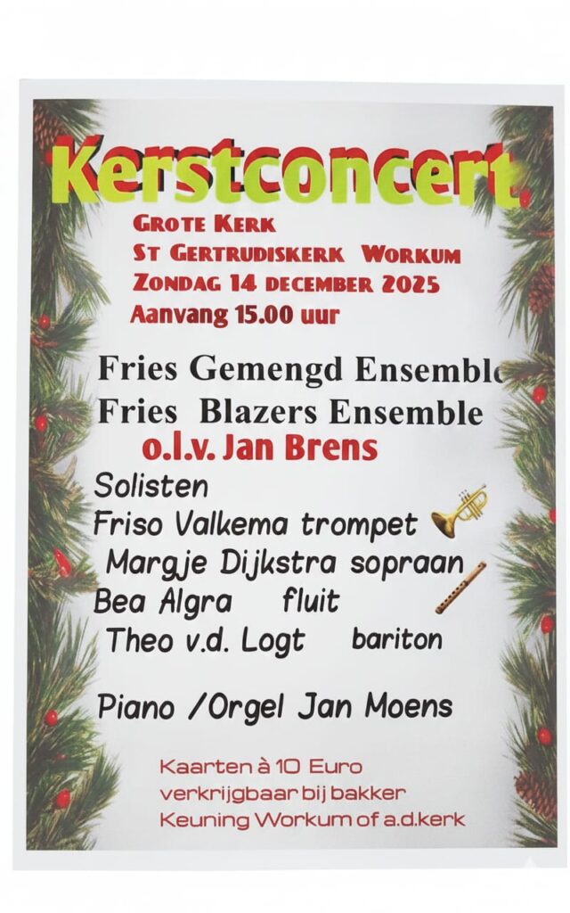 Groot kerstconcert Workum o.l.v. dirigent Jan Brens