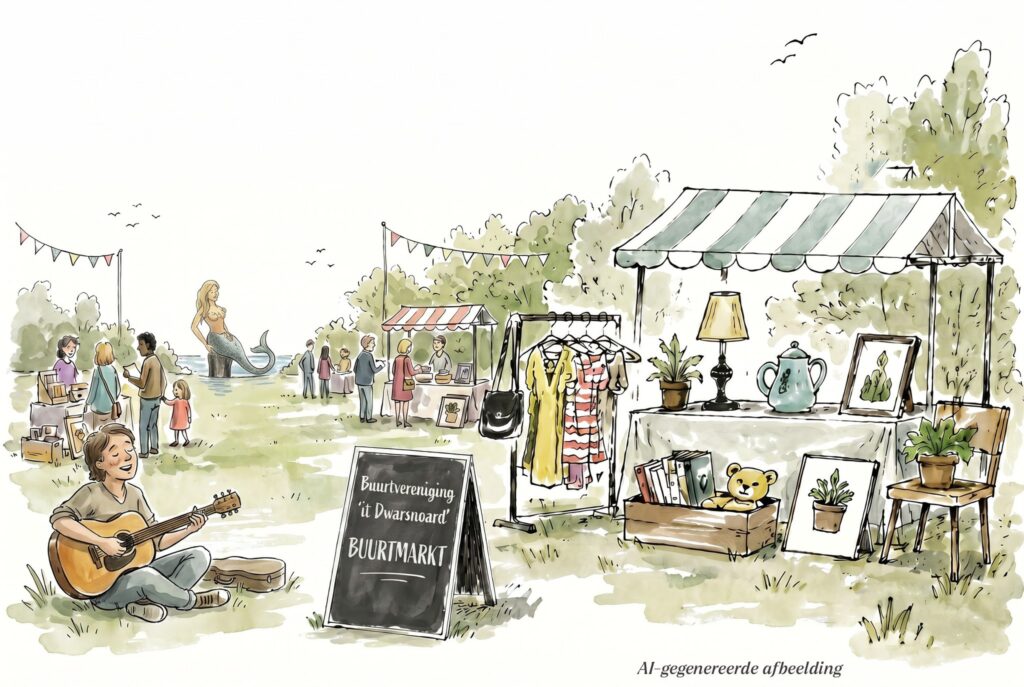 Buurtvereniging it Dwarsnoard organiseert buurtmarkt