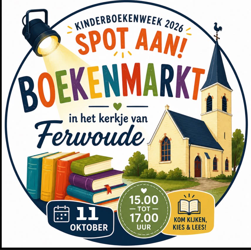 Boekenmarkt in het kerkje van Ferwoude